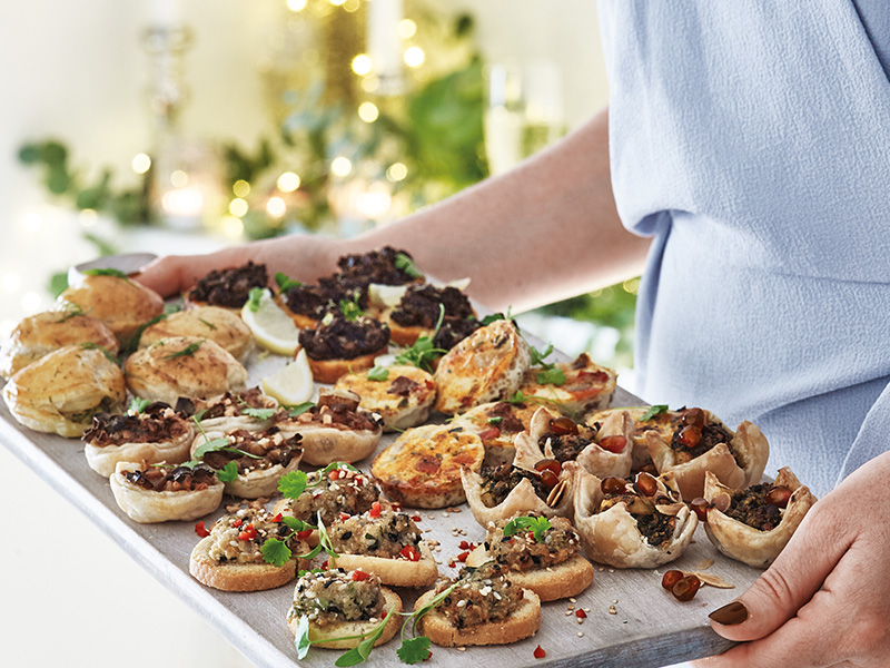 Christmas Canapes from COOK on a serving platter